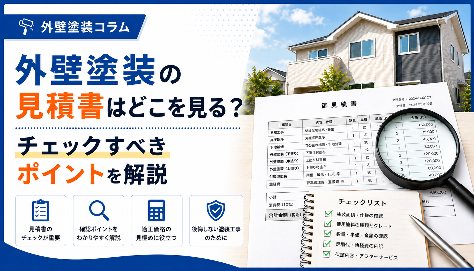 外壁塗装の見積書の見方