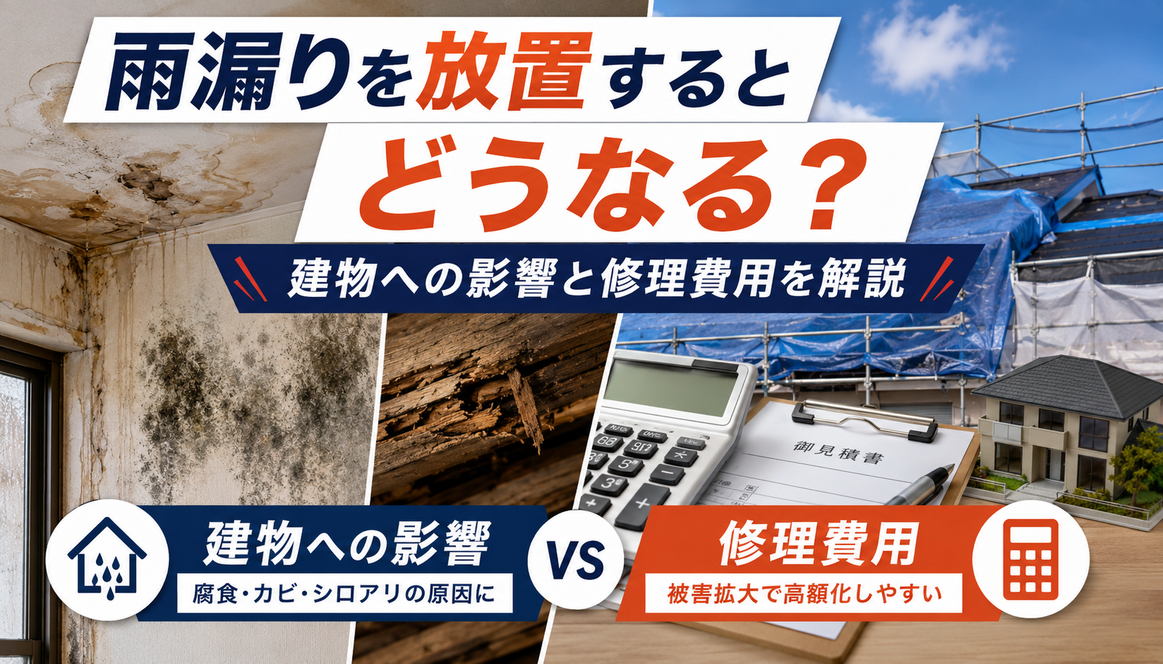 雨漏りを放置するとどうなる？