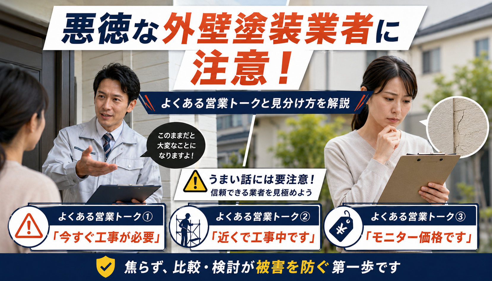 悪徳な外壁塗装業者に注意