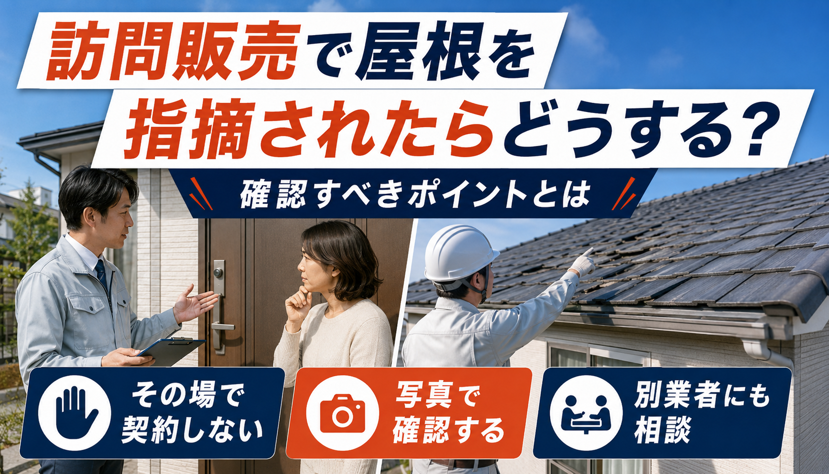訪問販売で屋根を指摘されたらどうする？