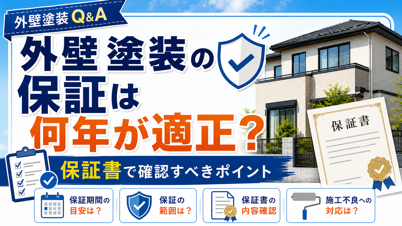 外壁塗装の保証は何年が適正？