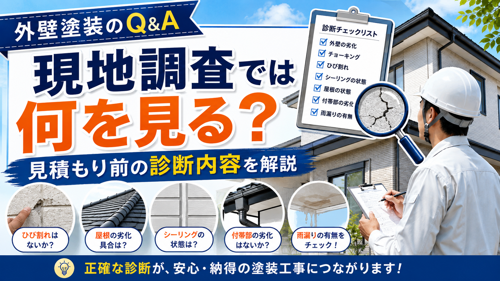 外壁塗装の現地調査では何を見る？